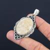 Womens day Sale Natural Fossil Coral Wedding Pendant Jewelry 925 Sterling Silver