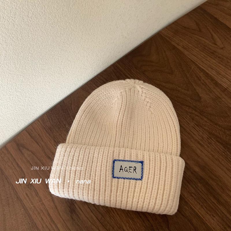 Big Head Knitted Hat for Women In Autumn and Winter Korean Style Versatile Ear Protection and Warm Wool Hat Showing Face Small Piles of Hats