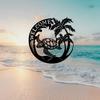 Coastal Welcome Sign Sea Life Pattern Beach Theme Indoor Decoration Living Room Mural Sea Turtle Accent