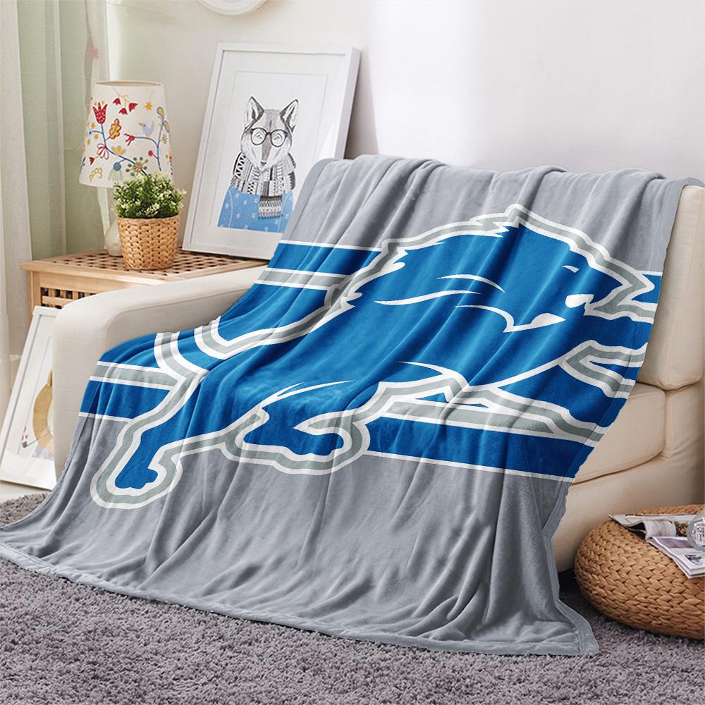 Detroit Lions Print Flannel Blanket, High quality Comfortable for All Seasons, Home Decor, Warmth and Comfort, Perfect for Christmas Gifts