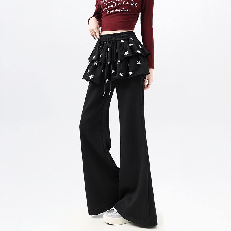 Falda con Dobladillo de Estrella Falsa de Dos Piezas para Niña 2026 Pantalones de Microcampana Adelgazantes - Estilo Casual de Primavera