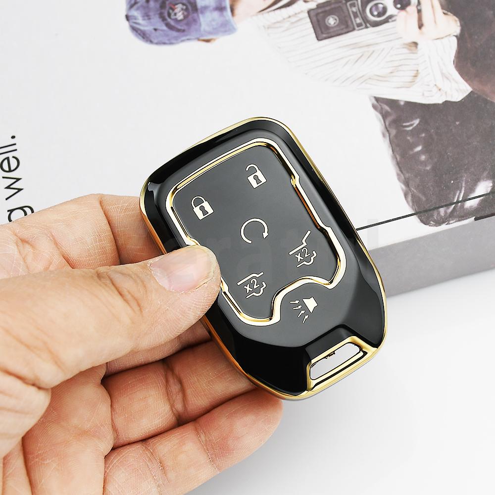 6 Buttons Tpu Auto Keyless Accessories For Chevrolet Suburban Tahoe Car Key Fob Cover Case For Gmc Terrain Yukon Acadia Canyon