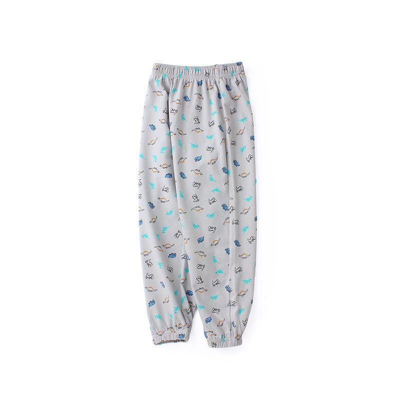 Children s Clothing Summer Kids Thin Mosquito Repelling Pants Children s Full Printed Heart Casual Pants Boys Pants Pure Cotton Pants Thin Grey 160 cm