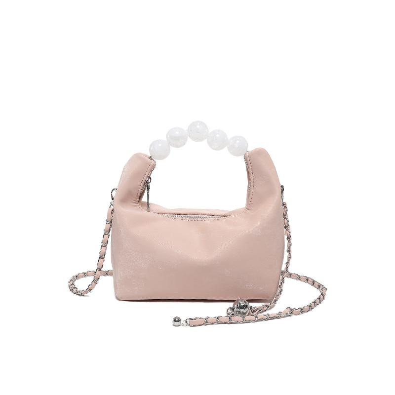 This year, the popular small bag women's 2025 spring new textured chain messenger bag premium pearl bucket dumpling bag