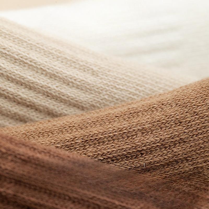 Coffee-colored Mid-calf Women's Autumn and Winter Trendy High-elastic Women's Socks and Simple Socks