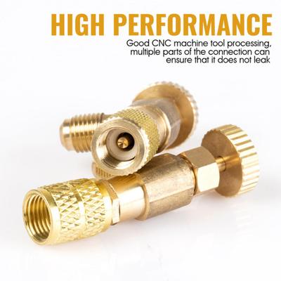 R410/R22 Supapă de siguranță Alamă sigilată 1/4 5/16 inch Furtun de încărcare pentru aer condiționat Adaptor supapă Instrument de refrigerare Aer condiționat