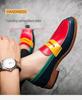 Men's Large-Size British Style Leather Loafers – Trendy Slip-On Driving Shoes for Hair Stylists.