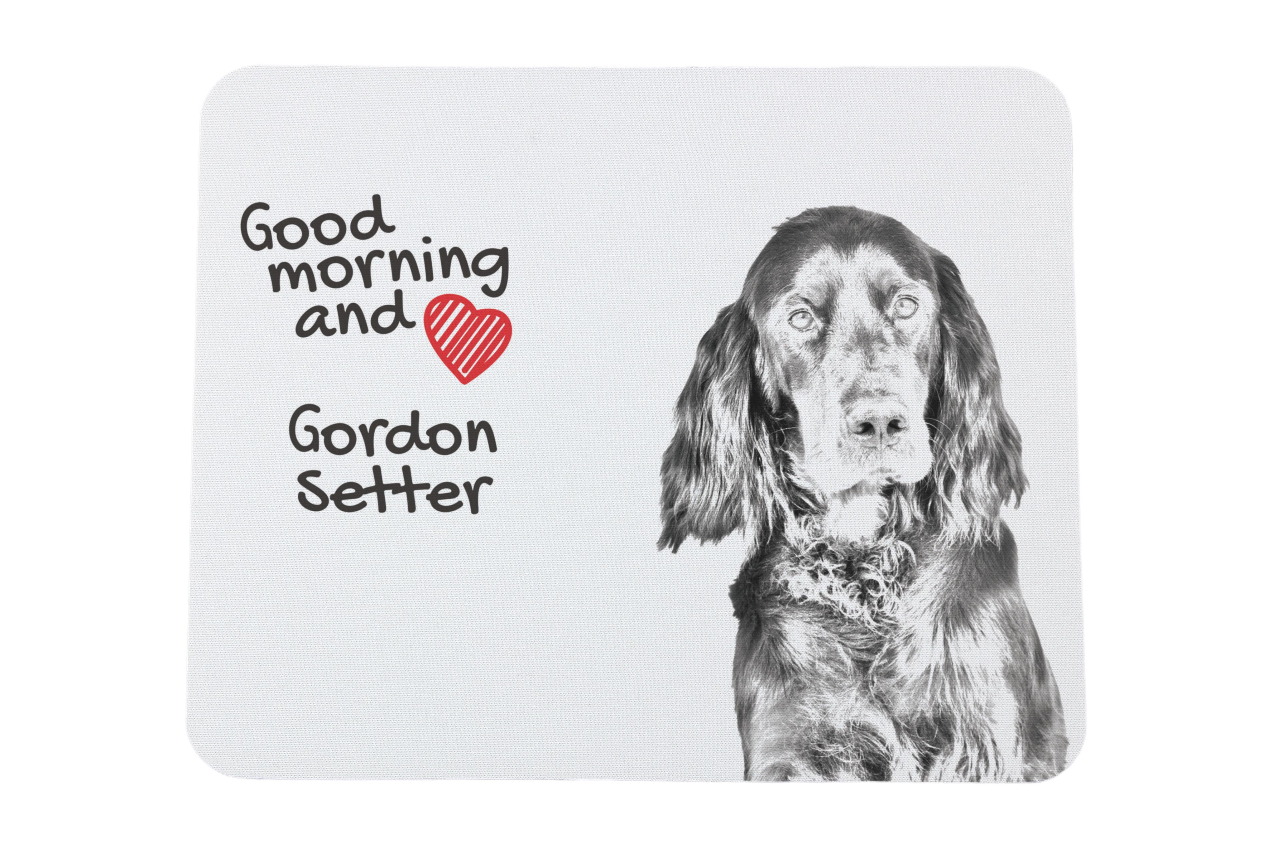

Gordon setter - mouse pad with print, personalized dog-themed mouse pad, unique gadget for an office worker by Art-Dog brand білий