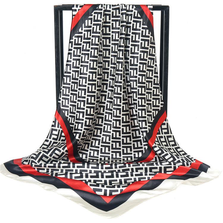 

Атласный шарф в китайском стиле 90 см, большой квадратный шарф, простая имитация шелкового шарфа, шарф-шаль, маленький шарф 90*90