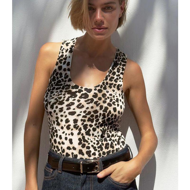 Spring and Summer New Women's Clothing Minimalist Easiest for Match Plain Stitch Vest Basic U-Neck Sleeveless Tops 3471107