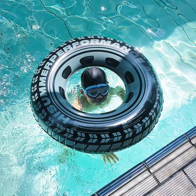 Aufblasbarer PVC-Reifenmuster-Schwimmring in neuartiger Form, individuell wählbarer Farbe, für Kinder, Frauen, Männer, Sommer, Schwimmbecken, schwimmend