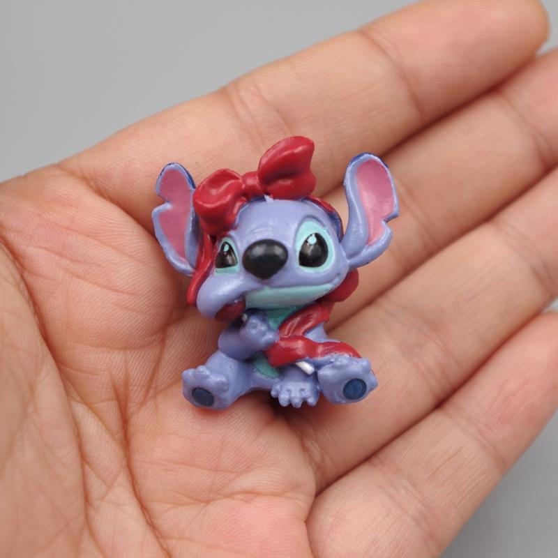 Anime Figure Toy Set Cartoon Mini Stitch Doll Models Cake Decoration Accessories Ornaments Kids Birthday Gifts PVC DIY Kid Friendly Entertaining Fun