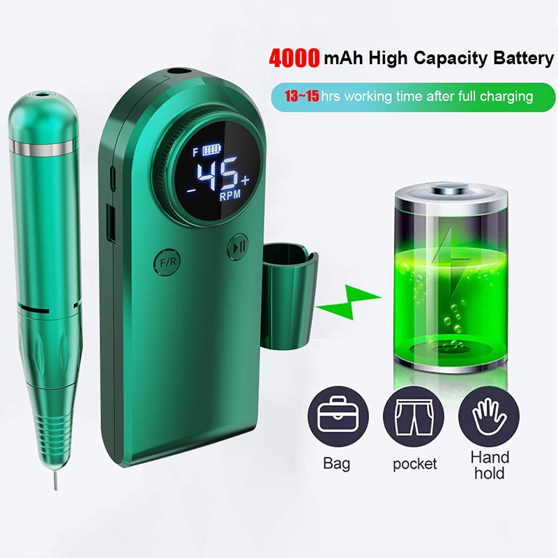 45000RPM Electric Nail Sander Machine Rechargeable Mill For Manicure Drill Pen Portable Electric Nail File Nail Gel Polisher