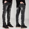 MAITA New Trend Men Casual Slim Jeans Pleated Stretch Street Long Straight Denim Pants Plus Size