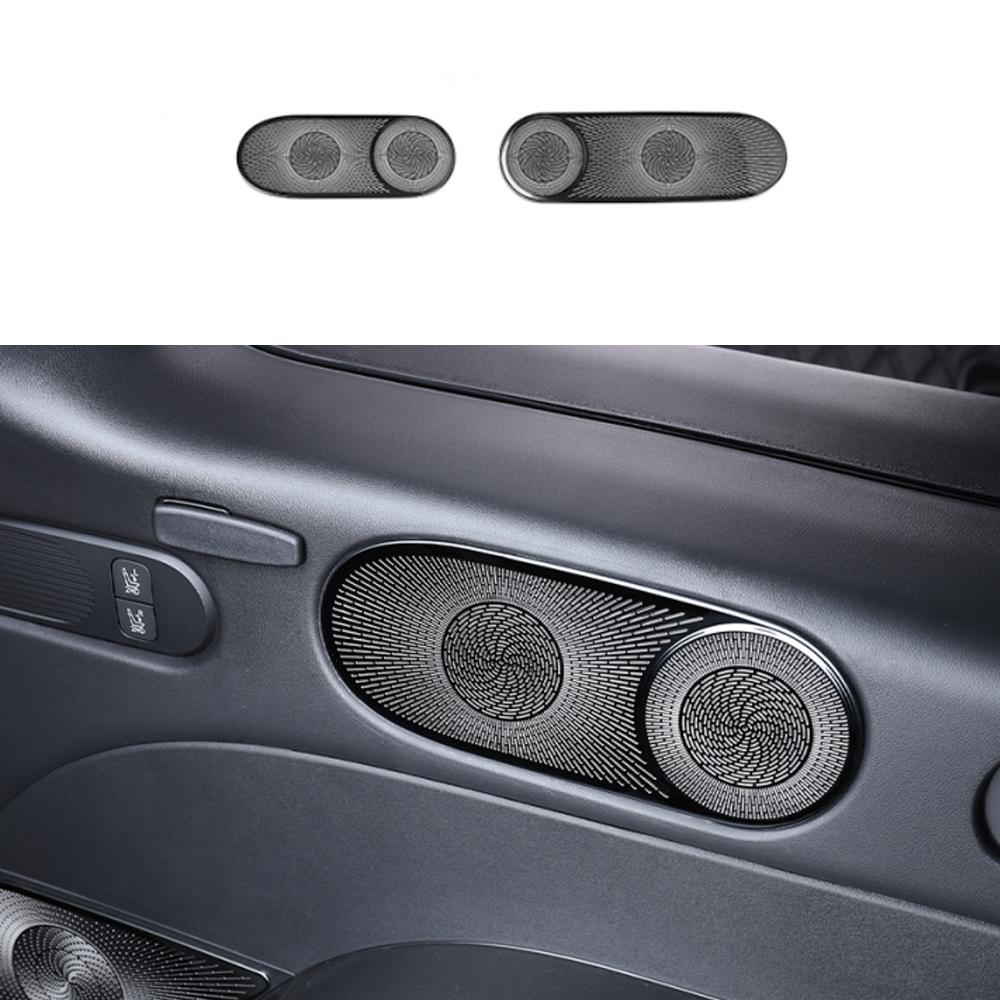 For Hyundai Palisade LX3 2025 2026 Black Stainless Steel Third Row Rear Auto Speaker Cover Car Subwoofer Grille Net Trim LHD