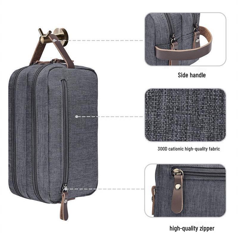 Męska Wodoodporna Torba Podróżna na Kosmetyki Wysokiej Klasy - Duża Pojemność, Przenośna, Ręczna Przechowywanie Kosmetyków.