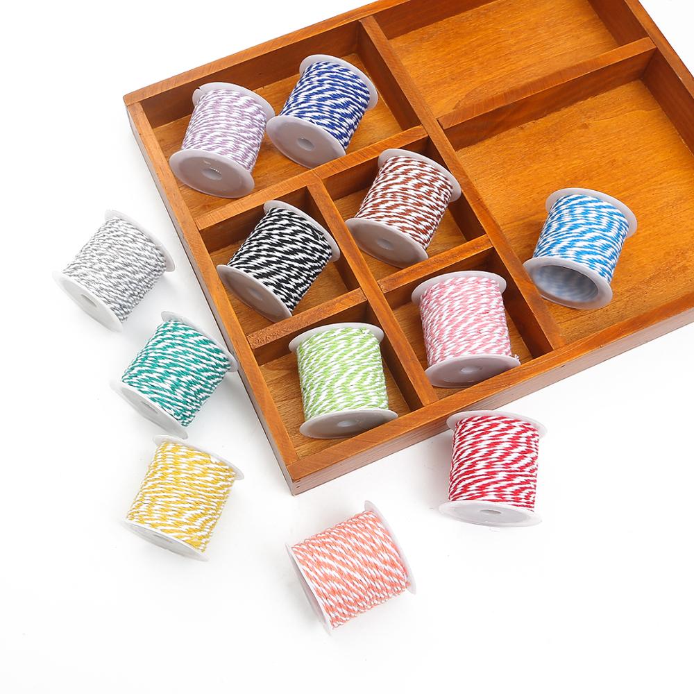 10Meters/roll 1.5mm Cotton Baker Twine Rope Cord Wedding Decoration Christmas Gift Packaging Rustic Handmade Crafts
