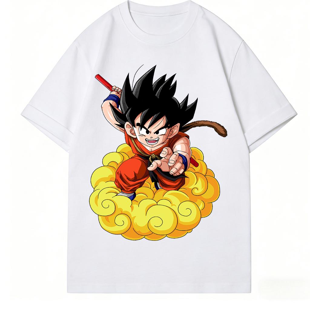 Dragon Ball Kid Goku TShirt Unisex Harajuku Anime Graphic Print Pure Cotton Crew Neck Fashion Streetwear Tops For Men Women