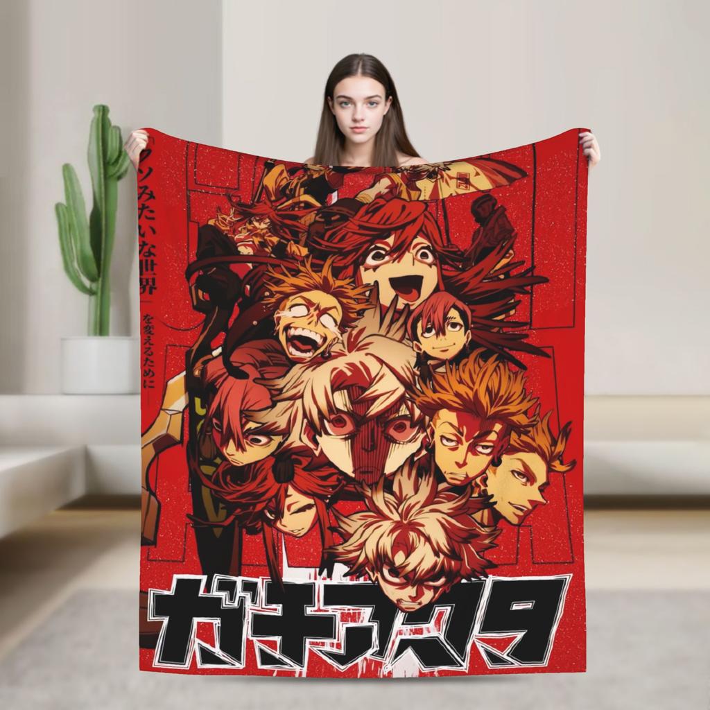 Gachiakutas Anime Warm Blanket Airplane Travel Plush Bedding Throws Graphic Couch Bed Flannel Bedspread Sofa Bed Cover