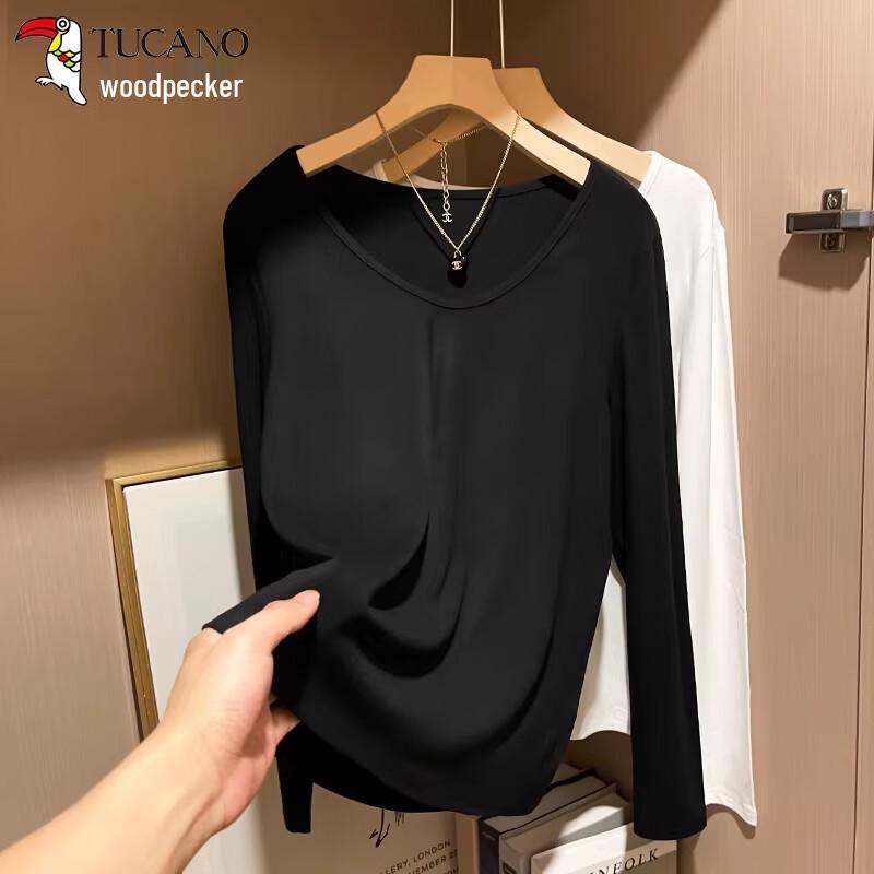 Women s Woodpecker Ribbed Cotton V-Neck Long-Sleeve T-Shirt S