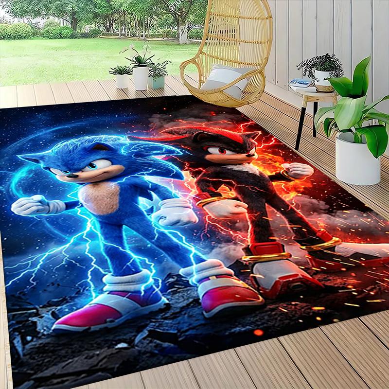 1Pc Sonic Adventure Team Sonic Carpet Rug Customizable Soft Washable Antislip Home Living Room Sofa Mats Personalized Rug 0917237