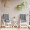 VidaXL Set of 2 Low Back Chair Cushions, Waterproof Seat Pad, Non-slip Outdoor Cushion Garden 377674
