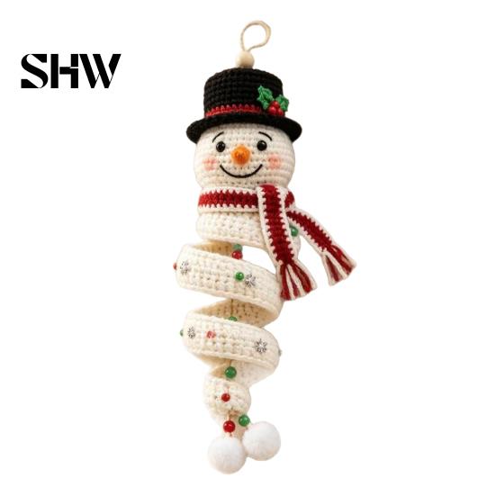 Kit uncinetto fai da te per principianti, Kit gancio da porta pupazzo di neve, Set decorazione da appendere artigianale fatto a mano per le feste, Natale, Parete, Finestra, Festa di Capodanno