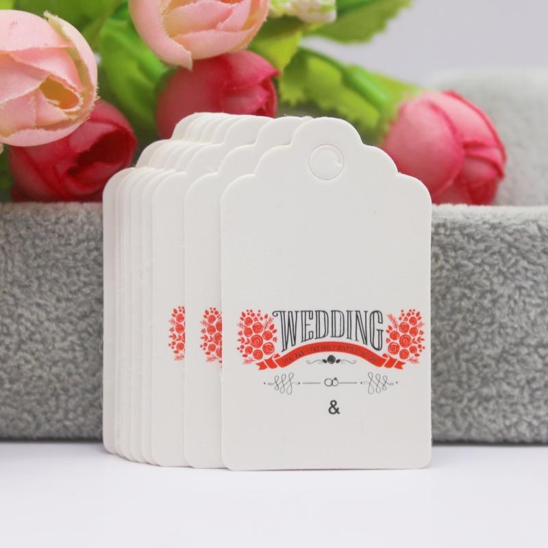 100 szt. + 100 sznurków 3x5 cm biały/papier kraft. Dziękujemy za ręczne wykonanie zawieszki do etykiety