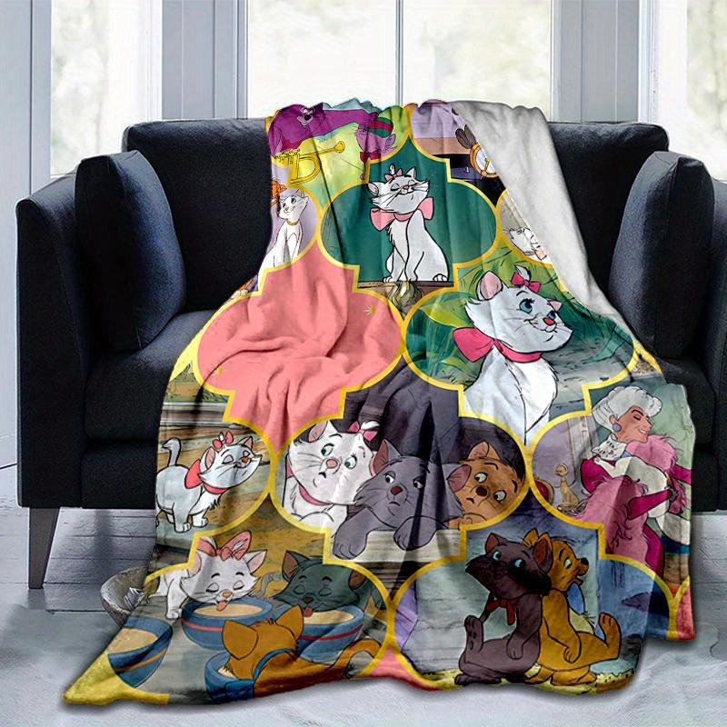 1pc. Cartoon Marie Cat Blanket, Seasonal Universal, Home Decorative Throw, Cute Marie Cat Blankets for Friends, Soft Flannel Throw Blanket,