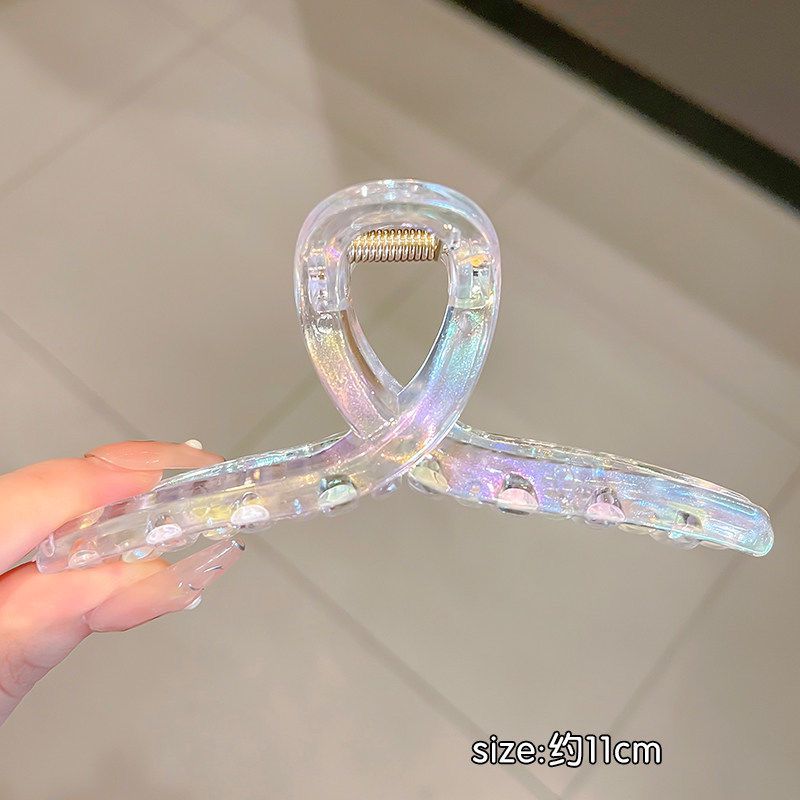 Korean Elegant Colorful Grab Hair Claws Female Large Shark Clip Hairpins for Women Headwear Party Ponytail Hair Clip Accessories