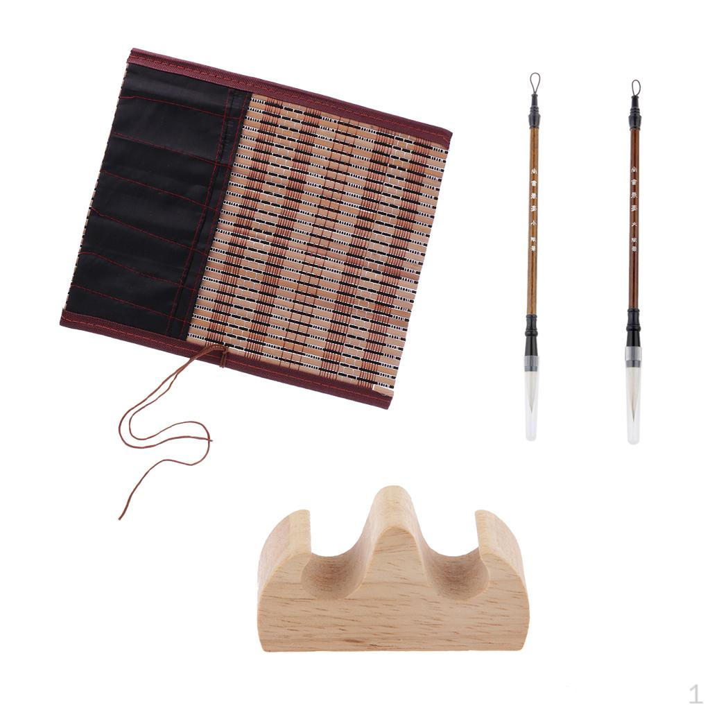 Calligraphy Accessories Writing Painting Set of 4 for Lovers, Include Brush , Roll