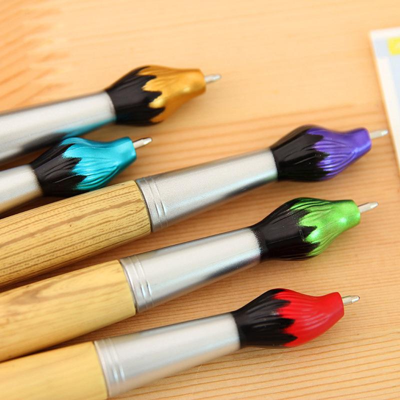 5pcs Kawaii Wooden Ballpoint Pen Creative Ball Pens for Kids Writing Students Children