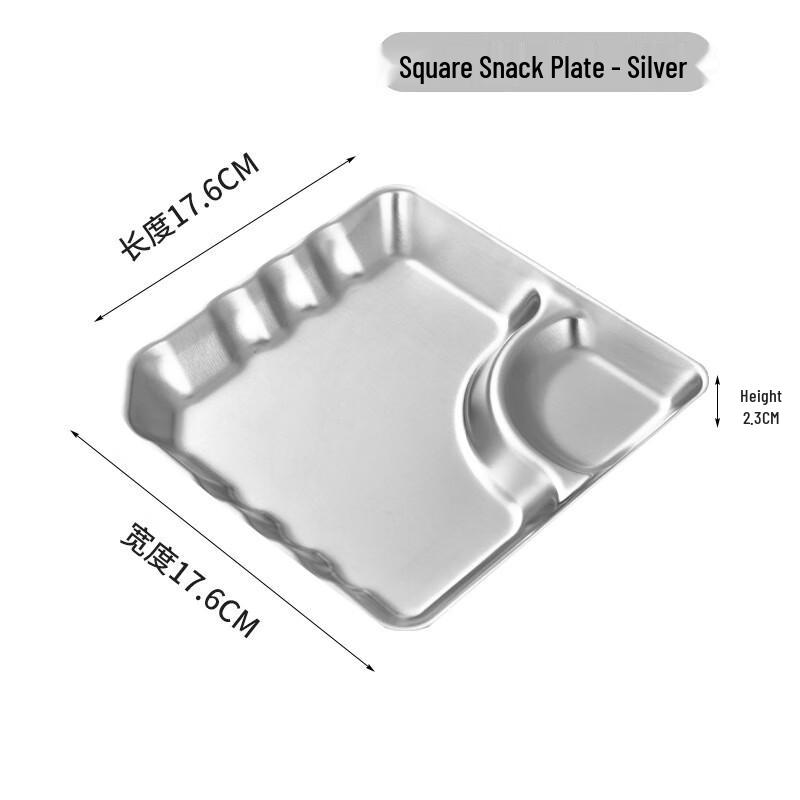 Goldene quadratische unterteilte Snackplatte