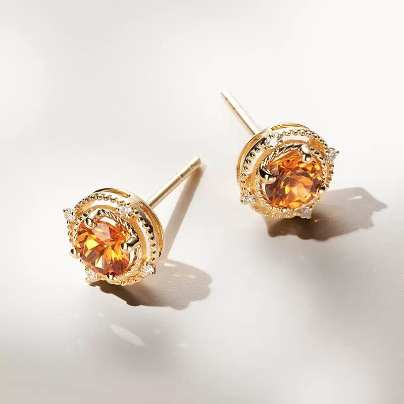 S925 Sterling Silver Natural Fanta Stone Earrings 925