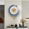 Hanging Wall Clock Home Living Room Bedroom Study Acrylic Material Decoration Clock Creative Moon Model Hanging Clock
