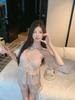 Ruth spring summer new high-end new suspender shorts pajamas French sexy ice silk three-piece loungewear