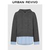 UR 2026 Spring Women's Color-Block Faux Two-Piece Knit Sweater
