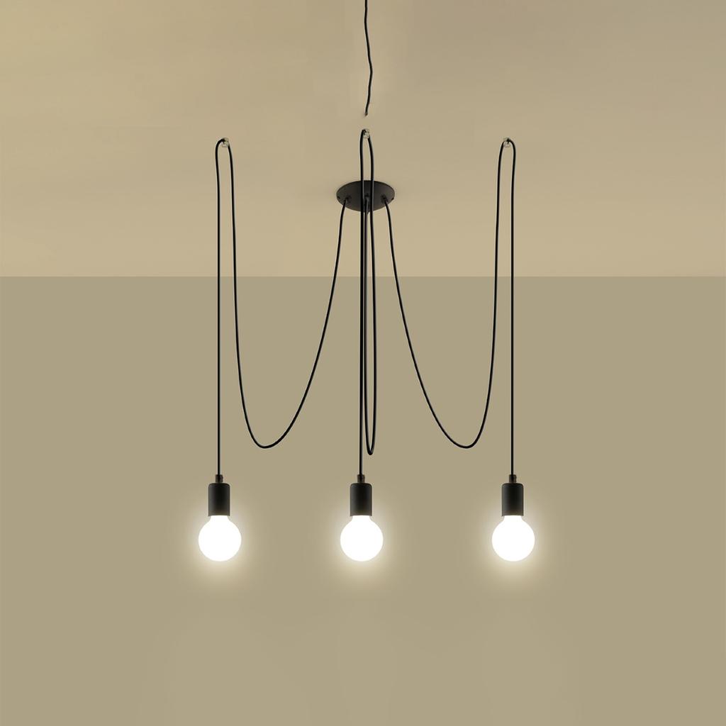 Edison chandelier 3 black