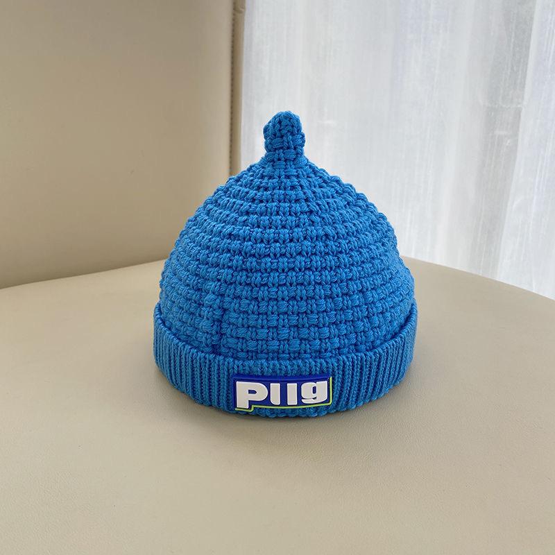Autumn and winter children's hats, girls' pullovers, knitted hats, colored wool hats, boys' and babies' warm ear hats, tide