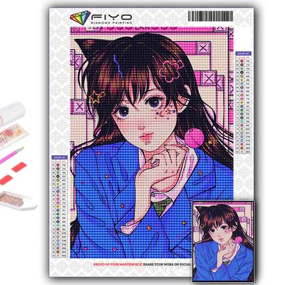 5D DIY Diamond Embroidery Cute Pink Girl Diamond Painting Mosaic Home Decoration