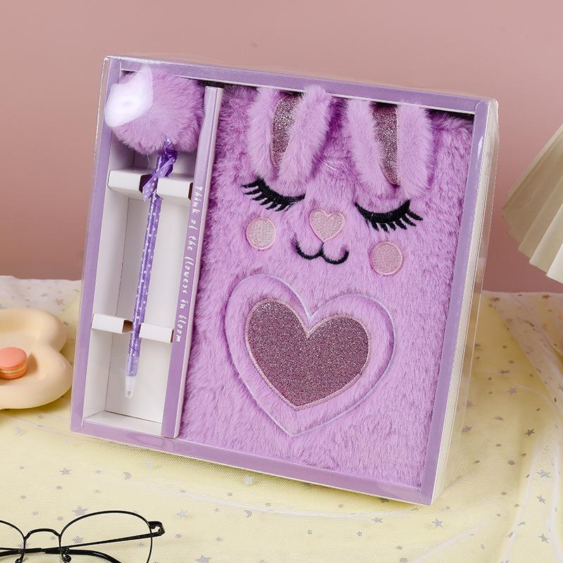 Cross-border Hot-selling Cute Rabbit Plush Notebook for Children's Stress Relief Gift A5 Business Student Diary Book China