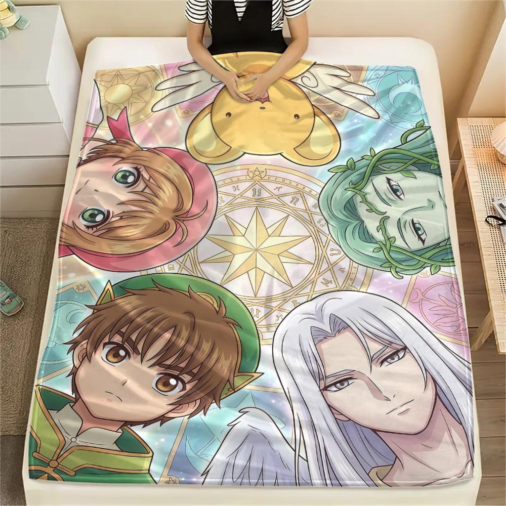 Cardcaptor Sakura charactersPrint Flannel Blanket, High Quality Comfortable for All Seasons, Home Decor, Warmth and Comfort