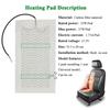 Universal Built-in Car Seat Heater Kit with 12V 23W Carbon Fiber Heating Pads 52x28cm and Hi-Lo Round Switch