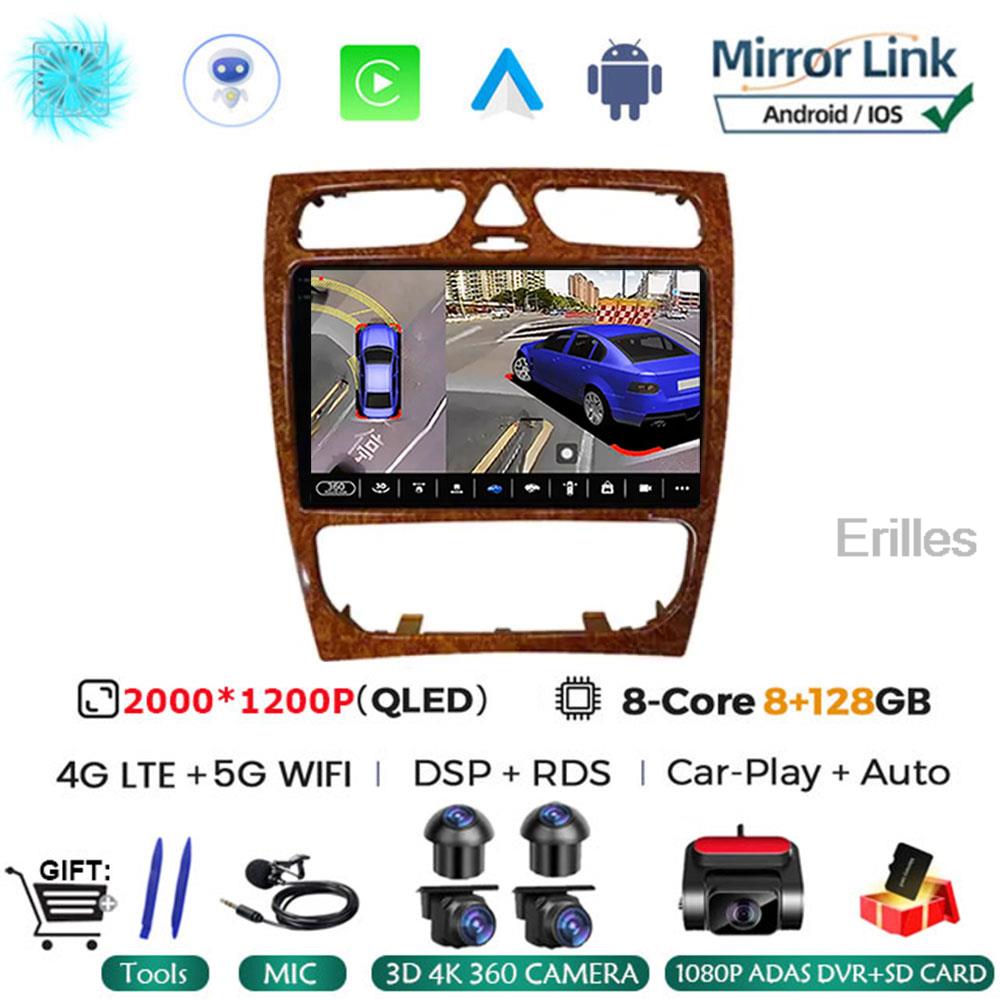 Car Radio Android 14 For Mercedes Benz C Class W203 C200 C320 C350 CLK W209 2002 - 2005 Car Stereo Multimedia Player NO DVD