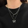 "European & American Double-Layer Love Necklace: Hip-Hop Inspired Long Sweater Chain for Women"