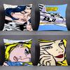 Art R-Roy Lichtenstein Łzy Kobiety Poszewka na Poduszkę Pokrowiec na Poduszkę Poszewka Kwadratowa Do Użytku Domowego Pokój Dzienny Pokrowiec na Poduszkę Sofa Dekoracja
