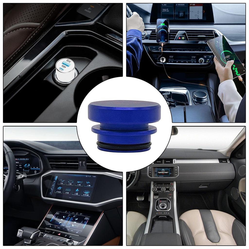 Cigarette Lighter Socket Cover Dustproof Aluminum Button Vehicle Decorative Lighter Plug Parts Cigarette Lighter