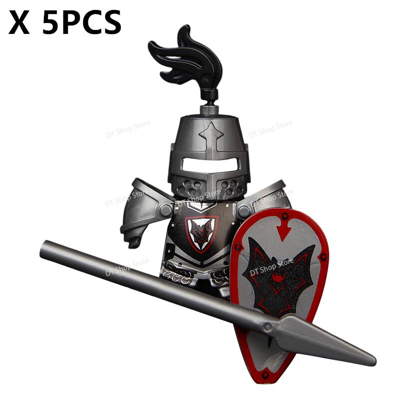Medieval Ancient Castle Green Dragon Raven Knights Armour Assemble Scene Building Block Figures Children's Bricks DIY Toys Gifts