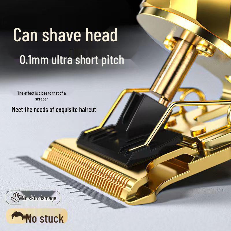 Professional Electric Hair Clipper for Barbers & Home: Precision Carving, Slicked Back Styles, Bald Head Trim.