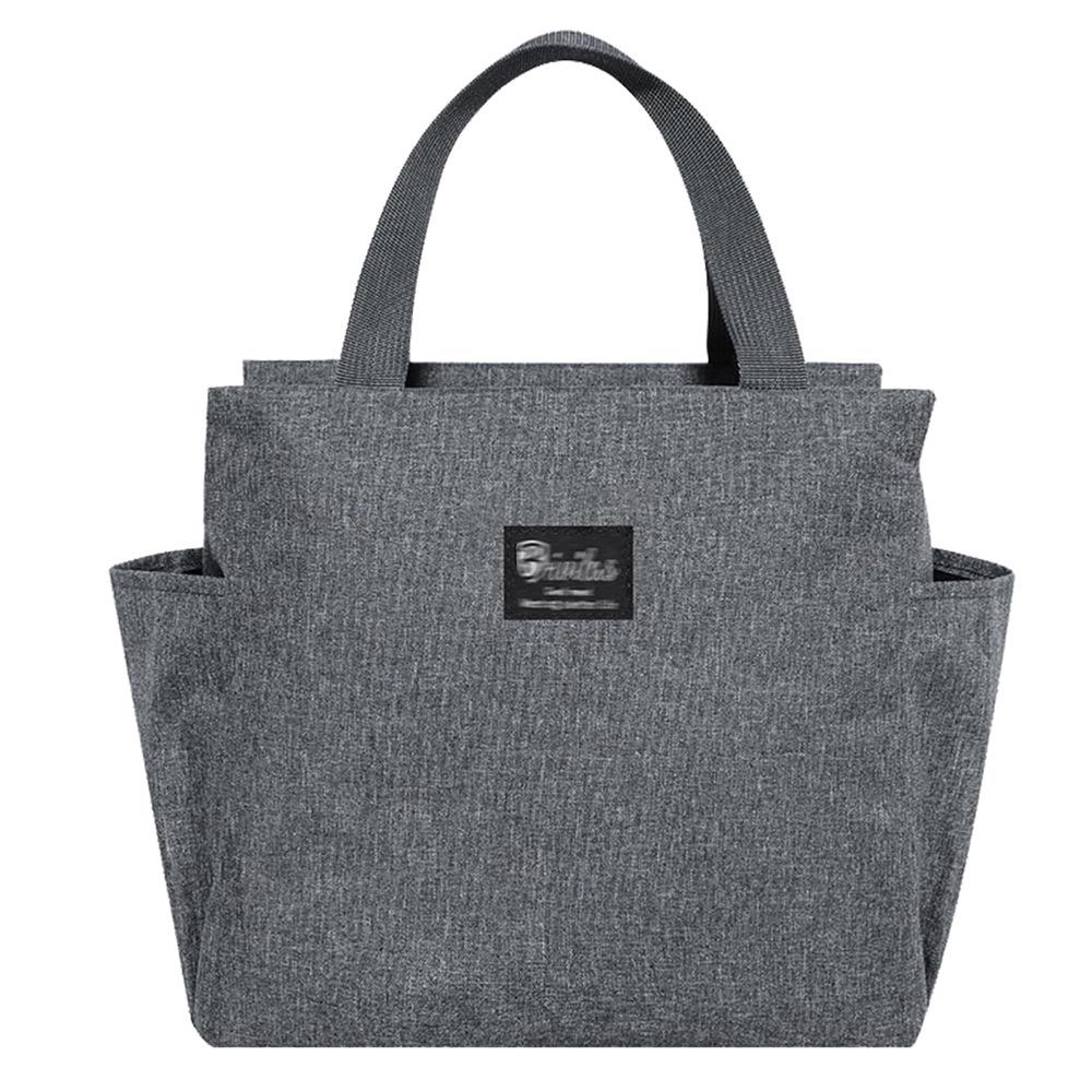 Insulated Oxford Cloth Handheld Lunch Bag - Fresh-keeping Bento Bag серый